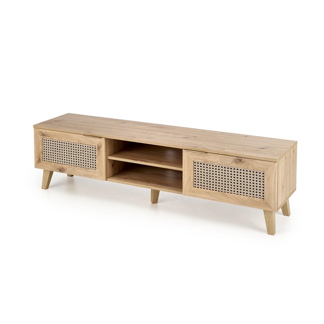 TV table Horeno, oak/black color, MDF, H45x150x40cm