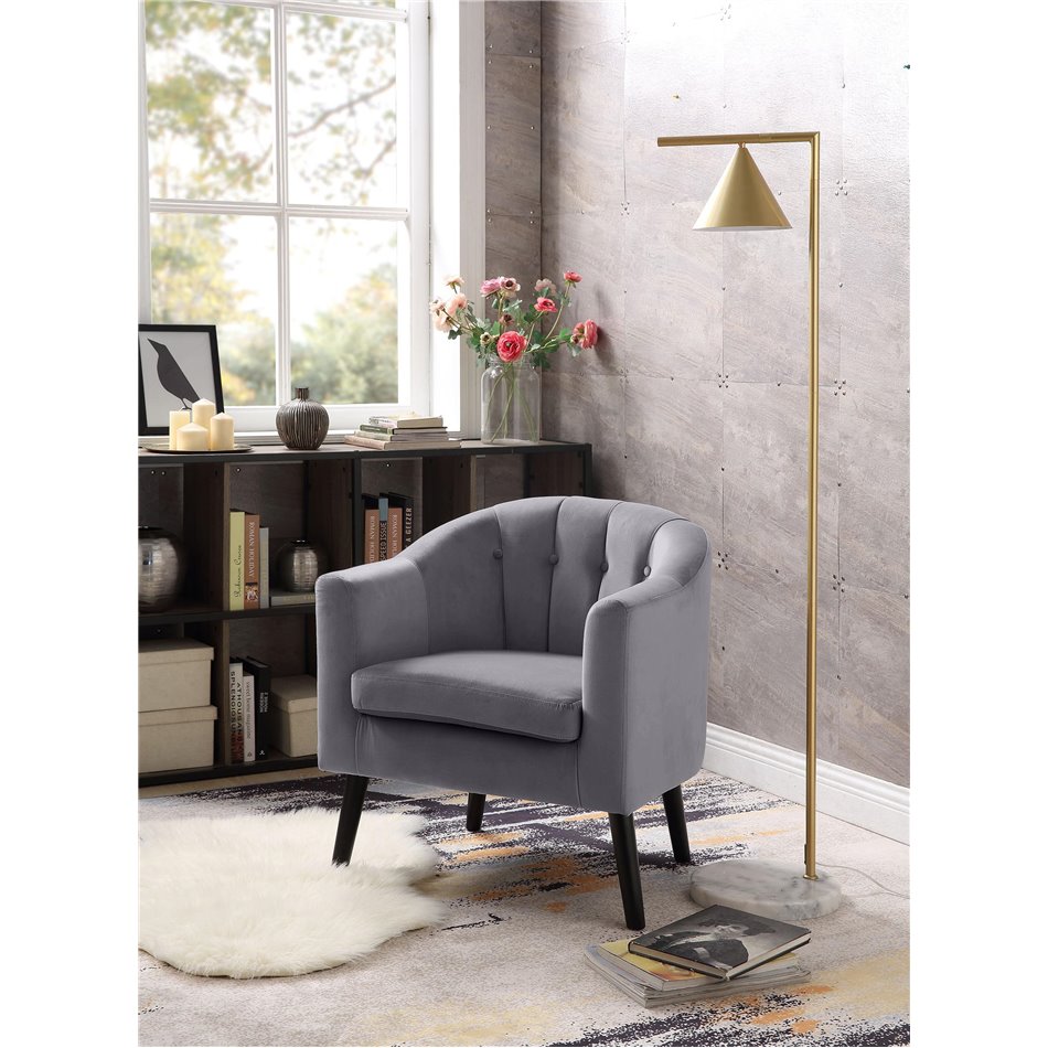 Lounge chair Harshal, grey, H75x70x64cm, seat H43cm