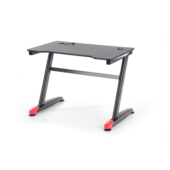 Desk Hollvyr, black/red, MDF/steel,  H74x100x60cm