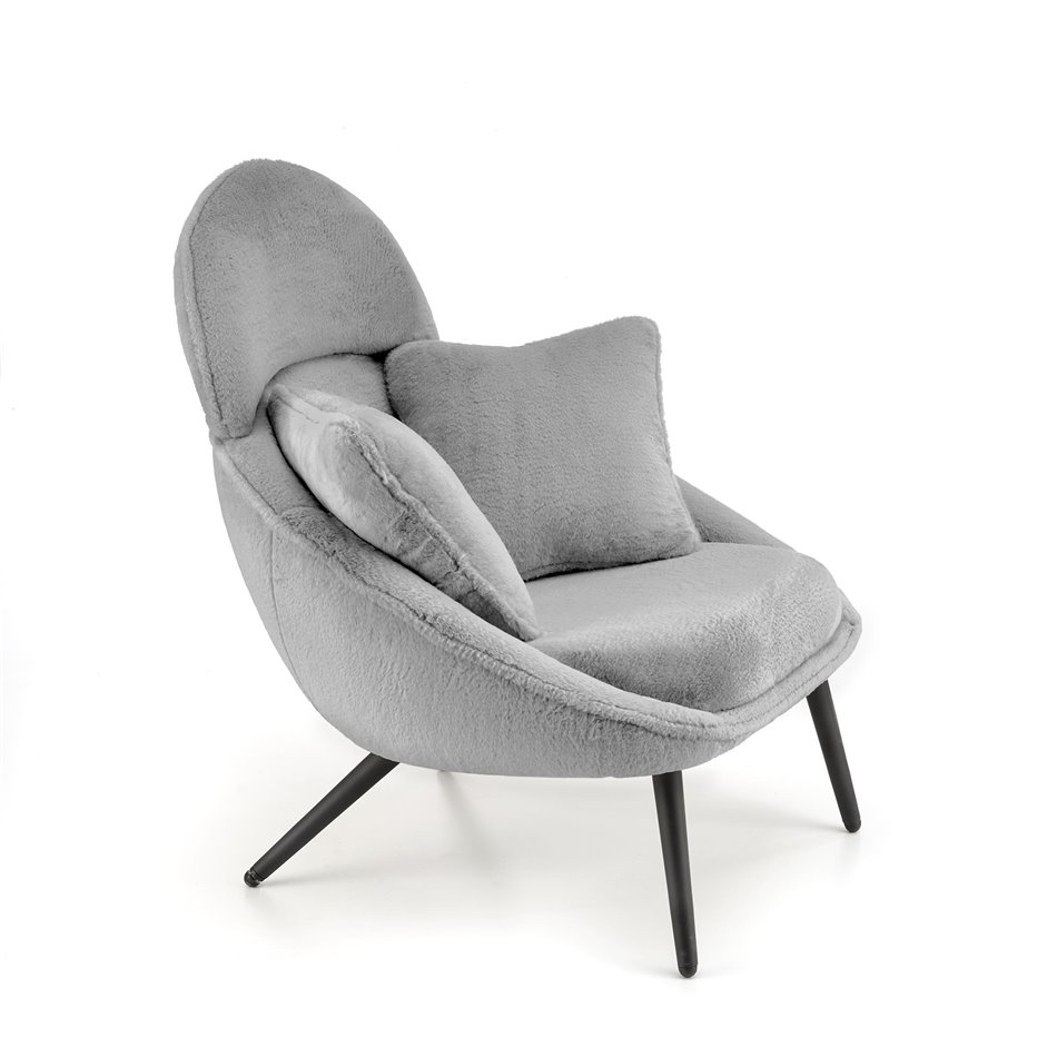 Lounge chair Herry, grey, H95x80x90cm, seat H43cm