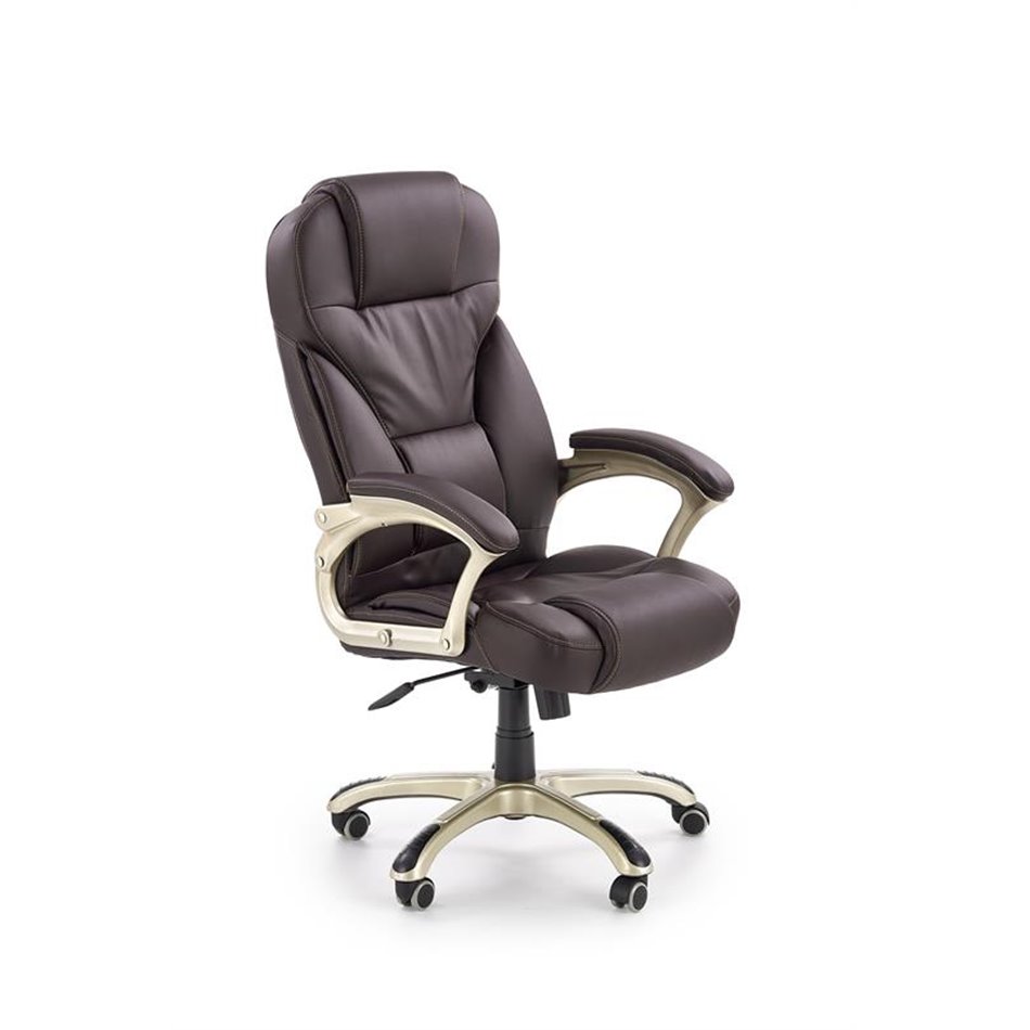 Office chair Hesmond, dark brown eco leather, H112-119x67x70cm