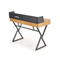 Desk Hexdrin, golden oak/black, MDF/steel,  H90x110x51cm