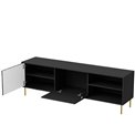 TV table Haulet, black/gold colors, H58x180x41cm