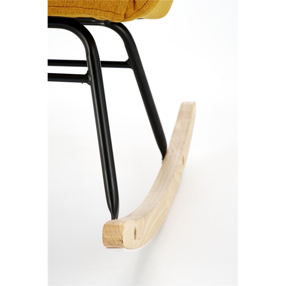 Rocking chair Hasco, mustard color, H94x70x97cm, seat H50cm