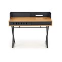 Desk Hexdrin, golden oak/black, MDF/steel,  H90x110x51cm