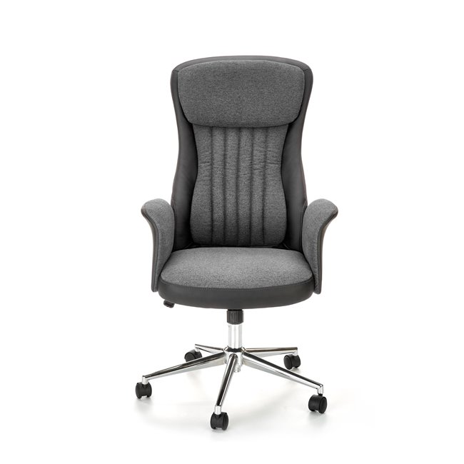 Office chair Hagento, graphite-black, polyester/eco leather, H108-118x65x75cm, seat H43-53cm