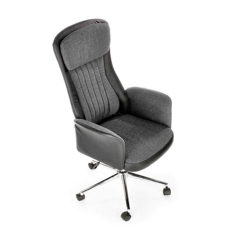 Office chair Hagento, graphite-black, polyester/eco leather, H108-118x65x75cm, seat H43-53cm