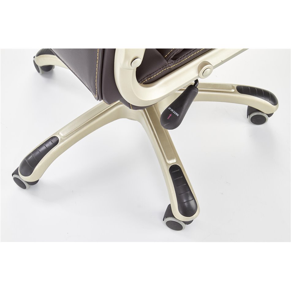 Office chair Hesmond, dark brown eco leather, H112-119x67x70cm