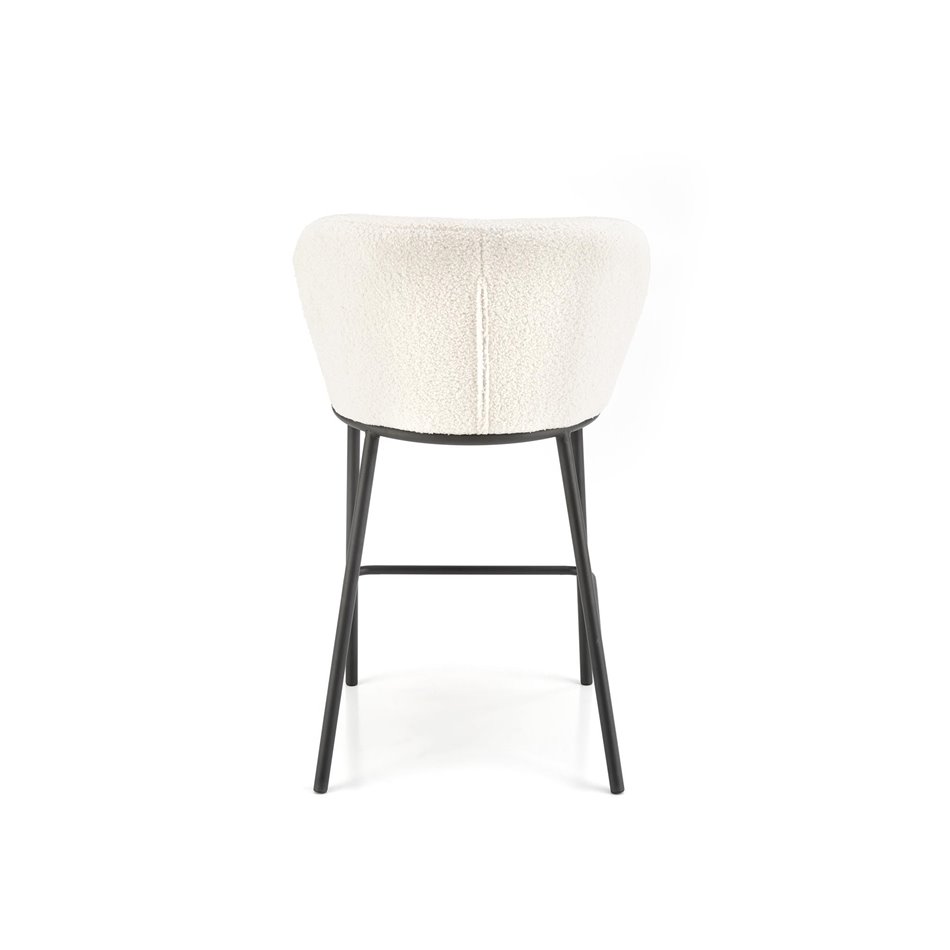 Bar stool Hurnithor, cream color boucle fabric, H92x53x54cm, seat H65cm