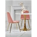 Table Hasemiro, white marble look/gold, glass/steel,  D90cm, H75cm