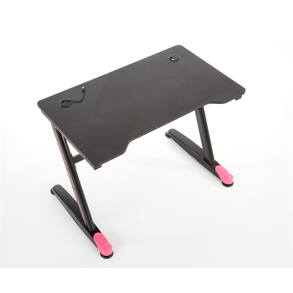 Desk Hollvyr, black/red, MDF/steel,  H74x100x60cm