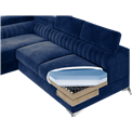 Corner sofa Elaurence L, Monolith 77, blue, H92x278x205cm