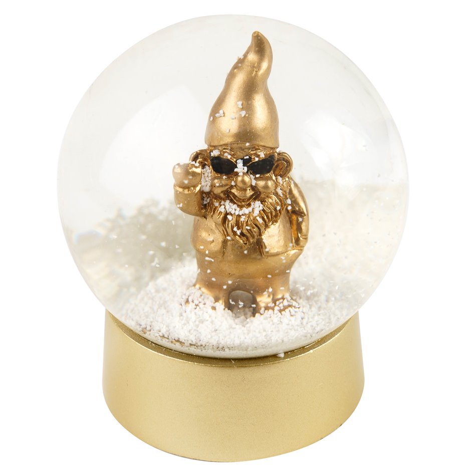 Snow globe Gnome Gold, H11xD10cm