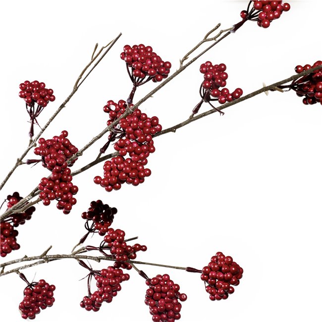 Decorative plant Red berry spray, red, H118cm