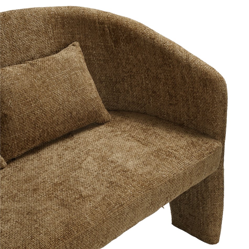 Double seat armchair Jonita, brown H79x130x63cm, seat height 45cm