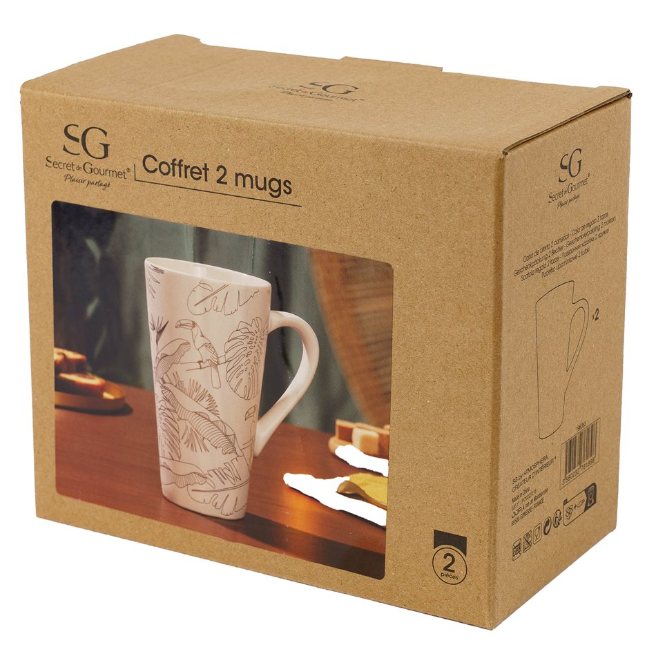 Mugs Toucan L, 500ml, set of 2, H15,3x12,5x8,7cm