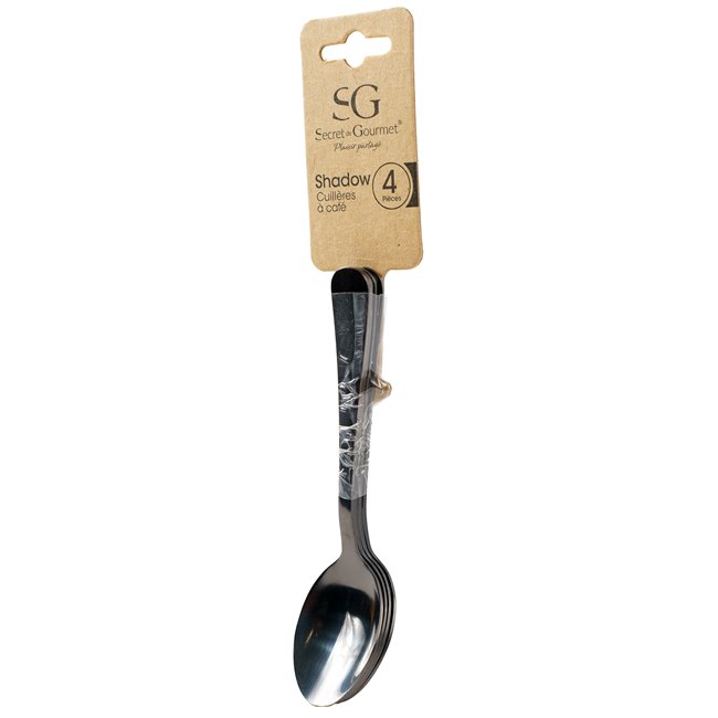 Coffee spoons set of 4 pcs., Shadow, black color, H13.6x3,15x0,85cm