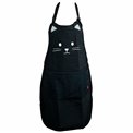 Apron Kitty, black, 78x52cm