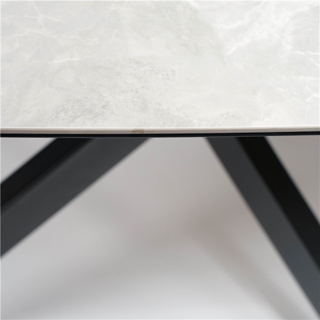 Dining table Lafitte GR, sintered stone/mdf/metal, grey, 180x90cm H75cm