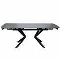 Extendable dining table Laikko BL, sintered stone/metal, black, 140-200X80cm H77cm