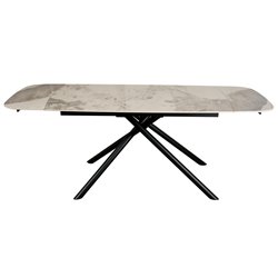 Extendable dining table Roberta 024, sintered stone/metal, 140-200x80cm H75cm