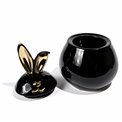 Decorative jar box Glemy, black/gold color,14.5x13x21cm