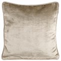 Decorative pillowcase Lotta, taupe, with trim, 45x45cm