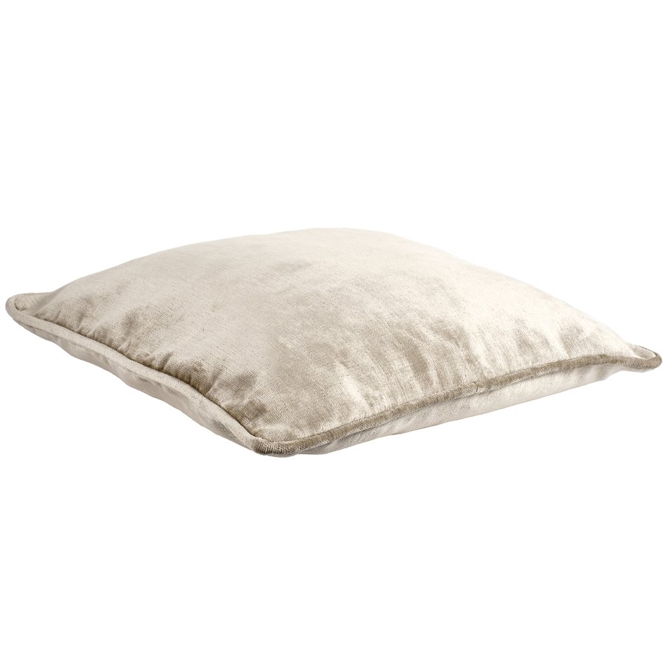 Decorative pillowcase Lotta, taupe, with trim, 45x45cm