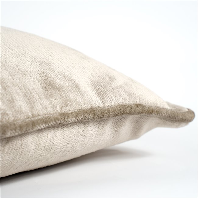 Decorative pillowcase Lotta, taupe, with trim, 45x45cm