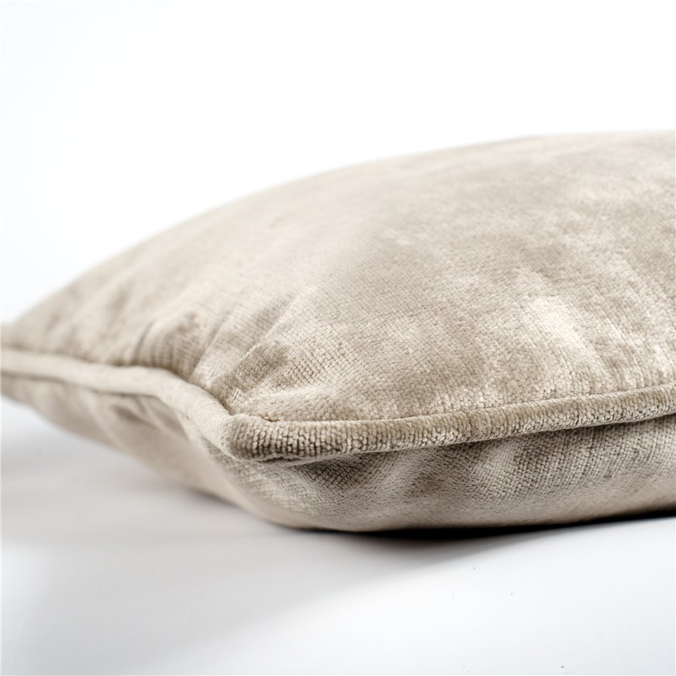 Decorative pillowcase Lotta, taupe, with trim, 45x45cm