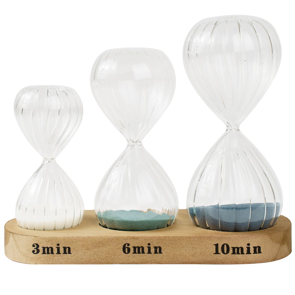 Sandtimer Sabi, glass/wood, H15cm, D6.3cm