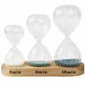 Sandtimer Sabi, glass/wood, H15cm, D6.3cm