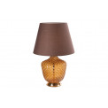 Table lamp Dulute, brown glass, brass metal, E27 60W (max), H-62cm, Ø-40cm