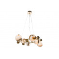 Pendant lamp Ugdal, satin golden, G9 6x5W, H35-165cm D63cm