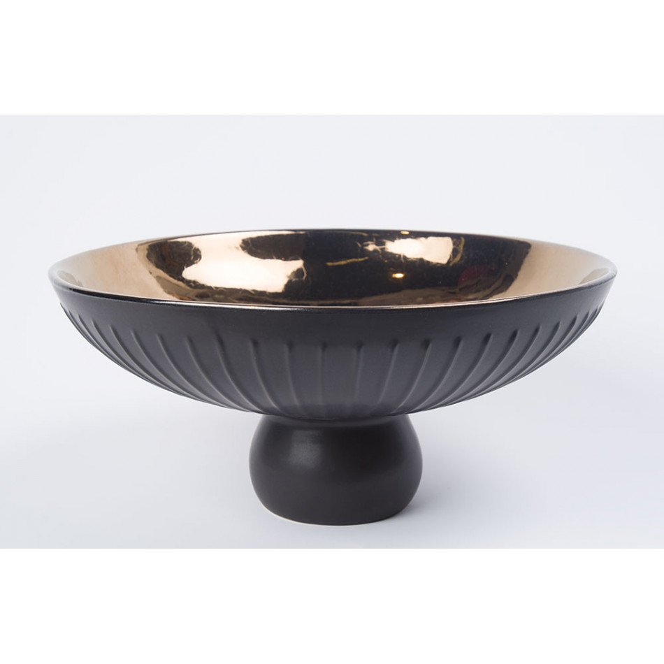 Decorative bowl Vienna, black/gold colour, D27x12cm