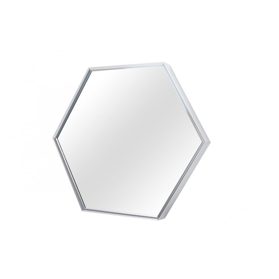 Wall mirror Idena hexagon, silver colour, 40x40cm