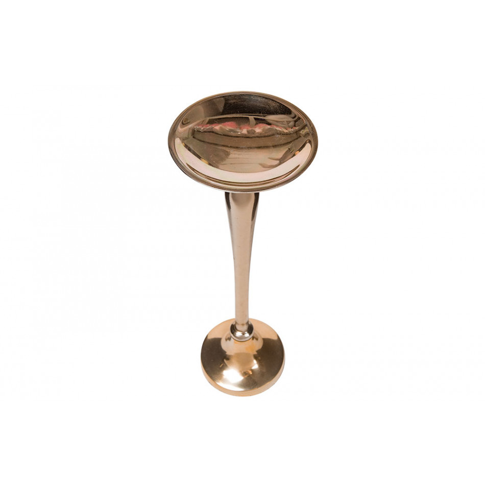 Candle holder, aluminium, champagne gold colour, 31x11x11cm