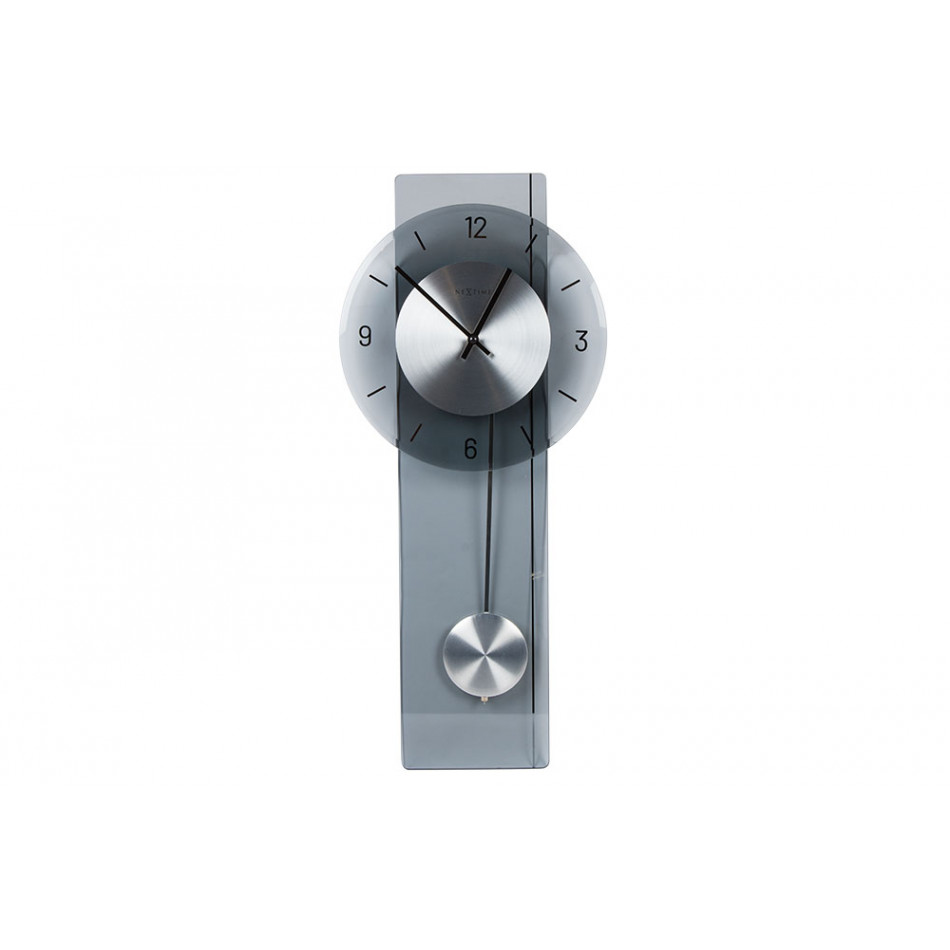 Wall clock Eleanor, glass/metal, grey colour, 70x30cm