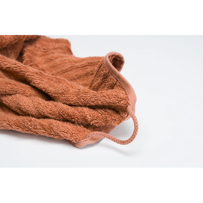 Bamboo towel Stripe, 70x140cm, terracotta colour, 550g/m2