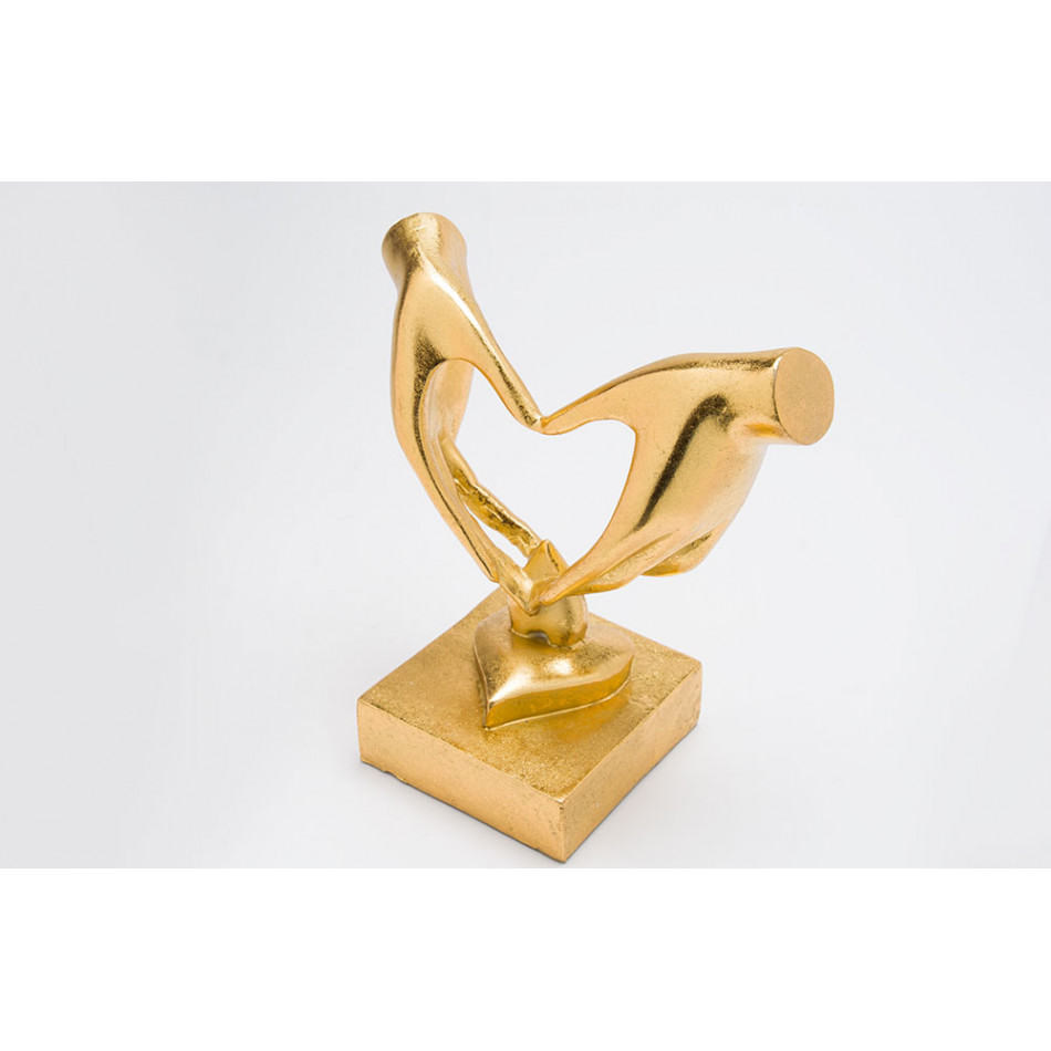 Decorative figure Hands, gold colour, 19x11x19cm