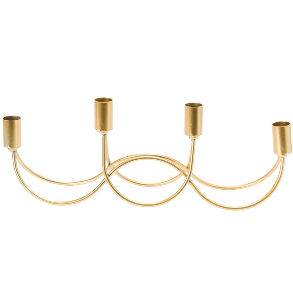 Candleholder Toledo, gold, 39x8x14cm