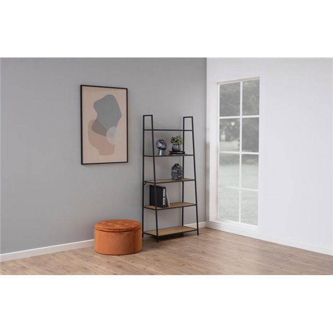 Bookcase Seaford III, black, 77x36x174.5cm