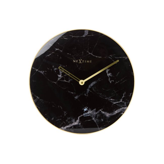 Wall clock Marble, black, D40cm