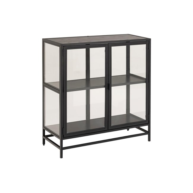 Display cabinet Seaford, black,  77x35x86.4cm