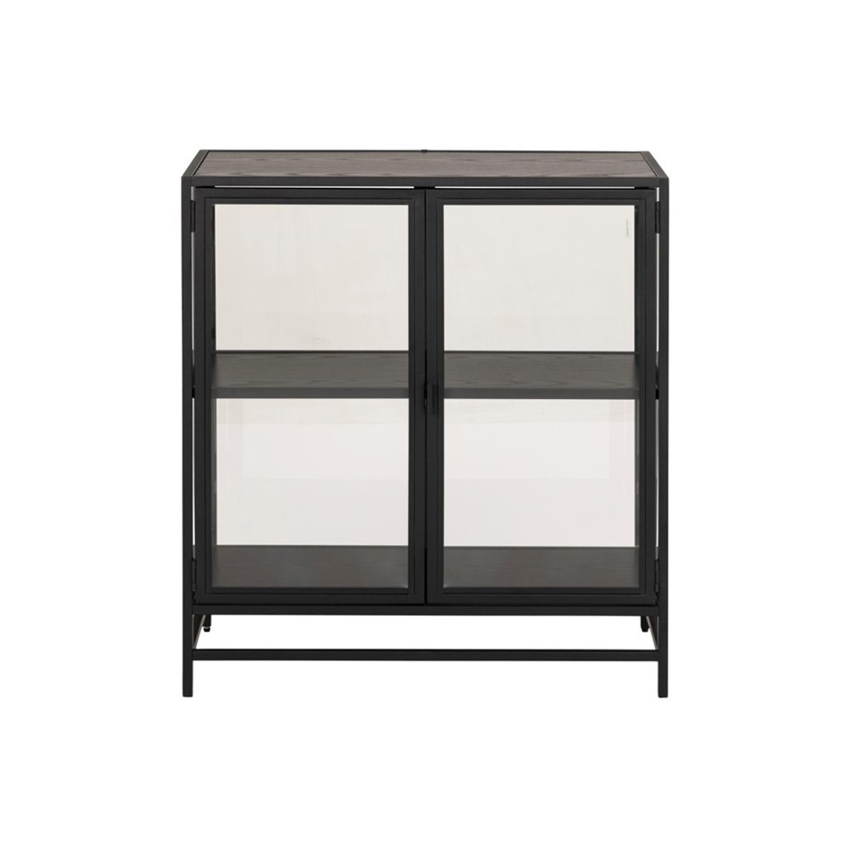 Display cabinet Seaford, black,  77x35x86.4cm