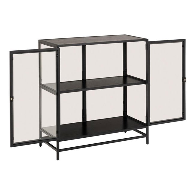 Display cabinet Seaford, black,  77x35x86.4cm