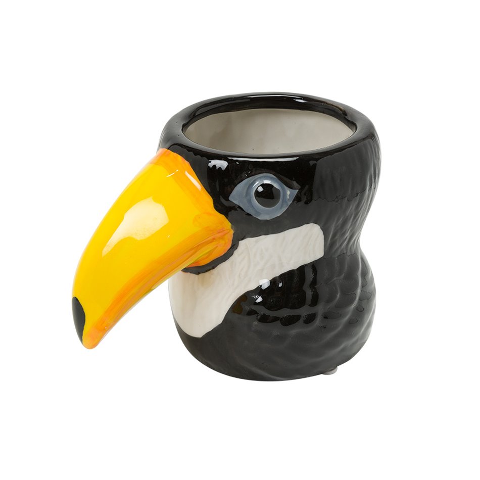 Vase Toucan Fine Earthenware, black, 18x12x14cm