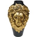 Vase Lion, black/golden, D22x39cm