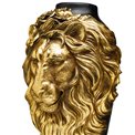 Vase Lion, black/golden, D22x39cm