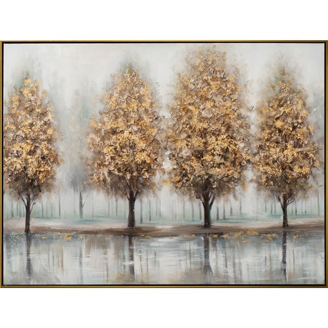 Acrylic painting Golden Trees, 122.5x92.5cm